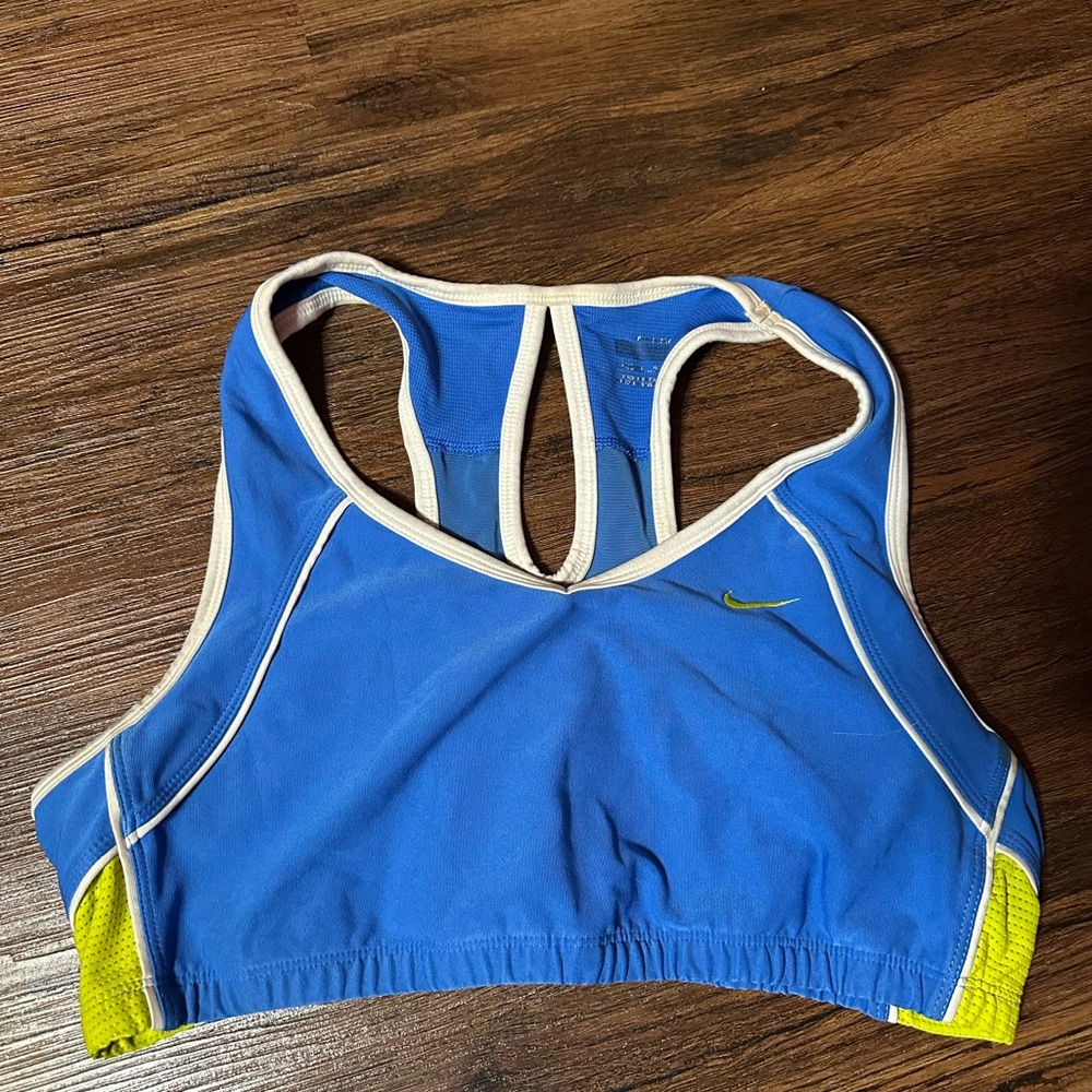Large Nike Sports Bra blue green